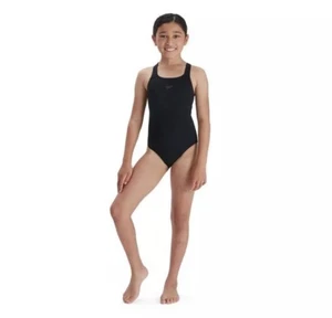 Speedo ECO Endurance+ Medalist Junior Swimsuit Navy Blue 11-12 Yrs - Picture 1 of 3