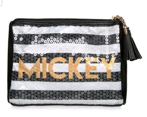 Disney Parks Topolino Soldi Paillettes Cerniera Pochette Borsetta Pochette - Foto 1 di 4