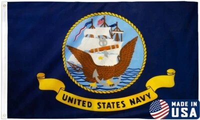 U.S. Navy 3x5ft American Made Military House Nylon Flag - Image 1 of 3