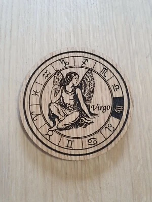 Posavasos de madera signo del zodiaco - Virgo ♍ - regalo corte láser Foto 1 de 2