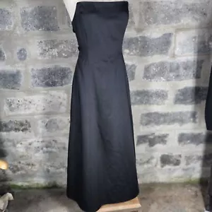LAVANDERIA Shelli Segal tg 10 P abito lungo senza spalline schiena aperta fibbie strass - Foto 1 di 6