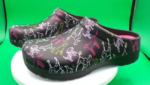 WOMENS DANSKO KANE BLACK DOG GRAPHIC SLIPON EVA WATERPROOF CLOGS SHOES 41 US 11 - Picture 1 of 9