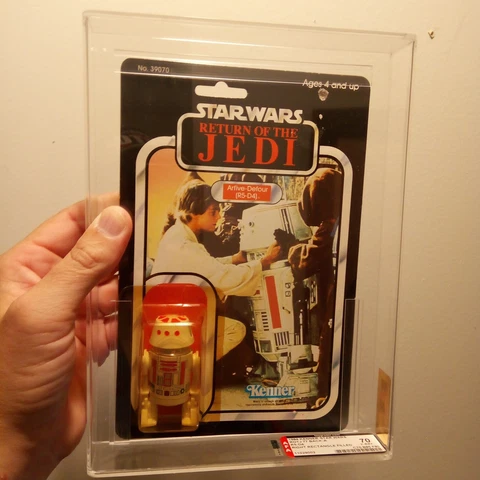 Extremely Rare Star Wars Kenner R5-D4 Red Bar AFA 70 MOC (THE ONLY ONE FOR SALE Cover