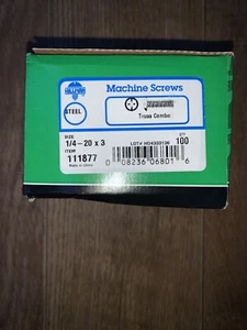 Hillman 1/4-20x3 Steel Machine Screws Truss Combo Qty 100 - Picture 1 of 1