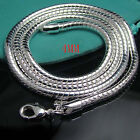 1PCS 925Sterling Solid Silver Hot Selling 4mm Snake Chains Necklace 4MM 16"-24"