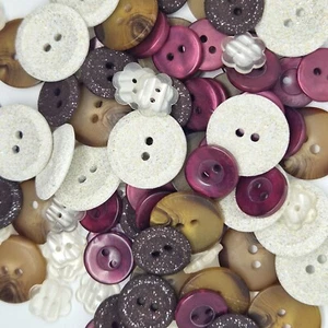 Assorted 2 Hole Buttons for Knitting Crochet Cardigan Sewing Crafts - Pack of 10 - Picture 1 of 14