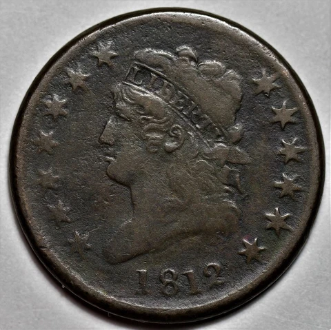 1812 Classic Head Large Cent - Corrosion - US 1c Copper Penny Coin - L36 Cover
