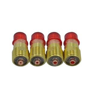 Kit obiettivo a gas TIG Stubby 1,0 mm 1,6 mm 2,4 mm 3,2 mm per torcia SR WP 17 18 26 4 pezzi - Foto 1 di 6