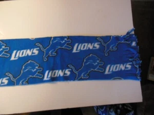 NFL DETROIT LIONS Fleece Scarf - 8"x 60", handcrafted - Picture 1 of 2