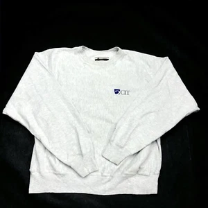 Vintage Champion Embroidered CIT Reverse Weave Long Sleeve XL Sweatshirt Grey - Foto 1 di 4
