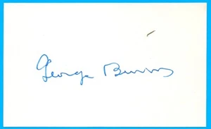 GEORGE BURNS signed index card OH GOD!!! movies celebrity star cigars - Picture 1 of 1