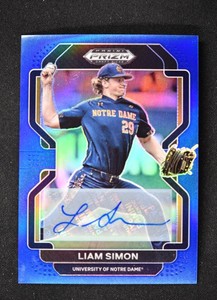 2022 Prizm Draft Picks Baseball Base Auto Blue #PDP166 Liam Simon /99