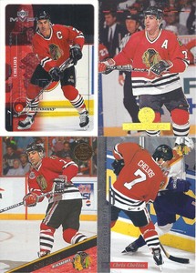 Chris Chelios 1993-94 & 94-95 Leaf 1996-97 Leaf Preferred 1998-99 Upper Deck MVP