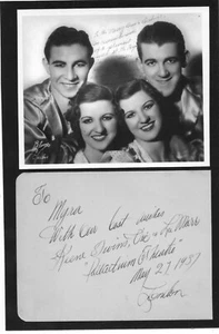 SORTE / VAUDEVILLE - KEENE TWINS + VIC UND LAMAR - signierte Seite + Bild - Bild 1 von 1