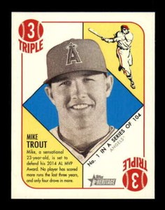 2015 Topps Heritage 51 Collection Mini Black Back #1 Mike Trout Angels z