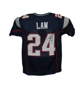 Ty Law Autographed/Signed Pro Style Blue XL Jersey HOF BAS 31154 - Picture 1 of 4