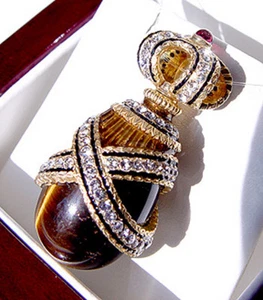 SALE! HERVORRAGENDER ANHÄNGER HANDARBEIT AUS STERLINGSILBER 925 mit ECHTEM TIGERAUGE - Bild 1 von 3