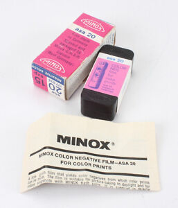 MINOX ASA 20 COLOR NEG, 15 EXP ROLL, SEALED, BOXED, EXPIRED JULY 1971/191387
