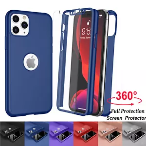 Ultra Thin Slim 360 Full Cover Shockproof Case +Tempered Glass Screen Protector - Picture 1 of 61