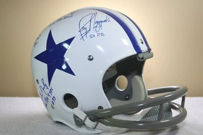 Винтажный футбольный шлем с подписью Riddell Kra Lite RK Suspension DALLAS COWBOYS GREATS - Изображение 1 из 4