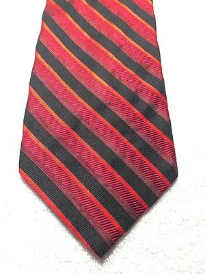 MURANO MENS TIE 4 X 59 NWOT RED WITH BLACK STRIPES - Image 1 of 4
