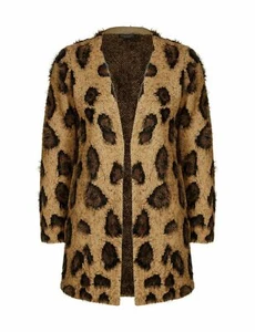 CROSSROADS FLUFFY BROWN ANIMAL CARDIGAN-NWT SIZE XS/8-10- CHUNKY & SOFT - Picture 1 of 3