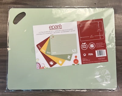 EPARE Cutting Board Set Of 4 Labeled & Color Coded 14” X 10.8” BPA Free New - Image 1 of 4