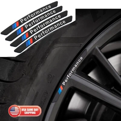 4x B-M-W Performance Wheels Aluminum Sticker Badge Logo Emblem M Power Sport - Image 1 of 4