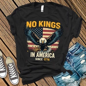 No Kings in America Since 1776 T-Shirt, Anti-Trump Tee, No Kings Day Protest Tee - Picture 1 of 10
