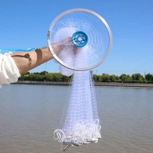 Cast Net 8-14ft Mono Saltwater Chain Spread Clear Bait Catch Fishing Throw Mes - Picture 1 of 10