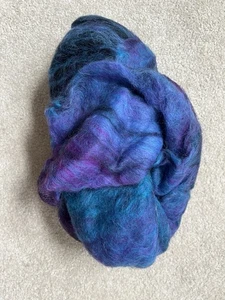 4oz Handdyed Wool Roving In Shades Of Blue and Purple For Spinning, Felting New - Picture 1 of 3