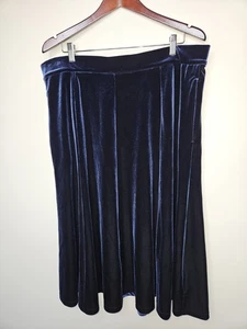 Land's End Rock 18W Damen Blau Samt Velours Taschen Luxe Chic Klassisch Party - Bild 1 von 13