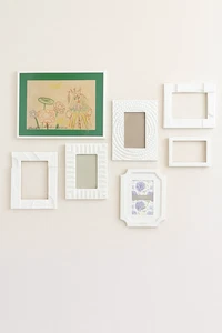 Lot of 7 White Picture Frame Set Eclectic Gallery MCM Shabby Chic - Picture 1 of 24