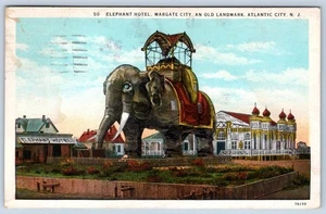 1930 LUCY the ELEPHANT HOTEL MARGATE CITY ATLANTIC CITY NJ LANDMARK POSTCARD - Picture 1 of 2