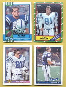 1986-1991 Topps Bowman PAT BEACH Indianapolis Colts 4-Card Lot Rookie RC Card - Picture 1 of 1