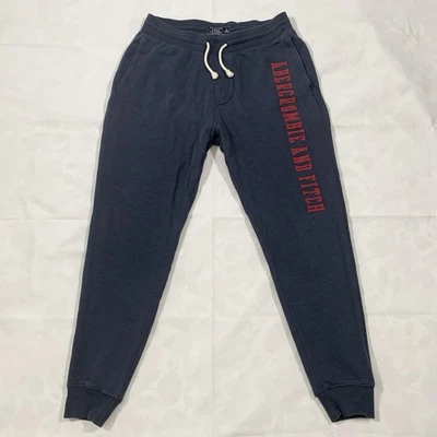 Pantalones deportivos medianos Abercrombie Fitch para hombre bolsillos deletreados cordón Foto 1 de 4