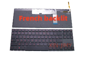 French Backlit Keyboard for HP Omen 15-EN 15-EN1013DX 15-EN0010CA 15-EK - Picture 1 of 2