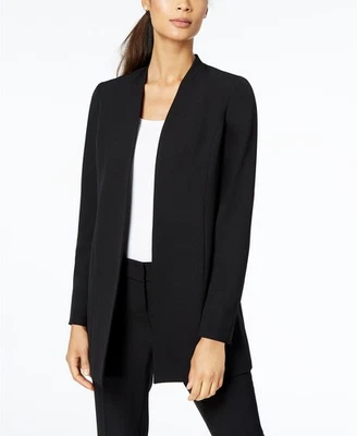 Chaqueta Blazer Kasper Para Mujer Negra Manga Larga Frente Abierto Talla 10 Foto 1 de 2