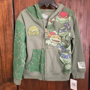 New Boys Nickelodeon Teenage Mutant Ninja Turtle Hoodie Zipper Jacket Sz 4/5 xxs - Picture 1 of 8