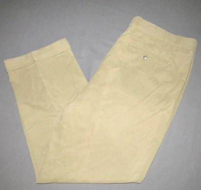 Tommy Bahama Silk/Rayon Cuffed Straight Leg Pleated Khaki Pants Men's 38 X 30 - Image 1 of 4