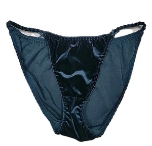 Vintage String Bikini Panties Women's Size 7 Velvet Green Panty Velour P - Picture 1 of 6