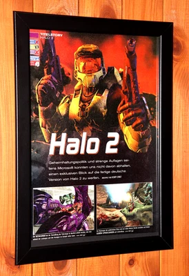 Halo 2 Xbox Promo Rare Small Vintage Werbeblatt Poster / Ad Page Framed - Bild 1 von 4