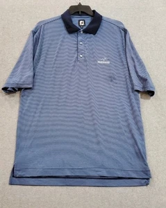 Footjoy Golf Polo XL Blue White Stripes Tidewater Logo - Picture 1 of 10