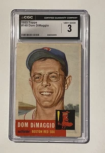 1953 Topps Dom Dimaggio CGC Graded 3 Very Good !! Cash Back !! - Picture 1 of 2
