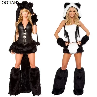Women Sexy Furry Cartoon Animal Anime Rabbit Fox Catwoman Fancy Dress Costume - Image 1 of 4