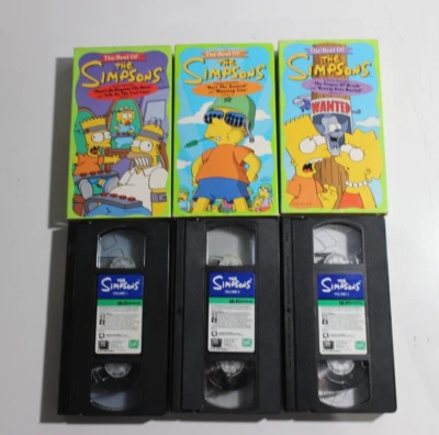 RARE The Simpsons (3) VHS Tape Lot Set Best of Volume 1, 2, & 3 Fox Cartoons - Image 1 of 2