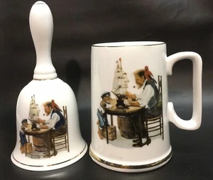 Vintage, Norman Rockwell, Bell & Cup “For A Good Boy” w/Gold Gilding, VGC+ - Picture 1 of 2