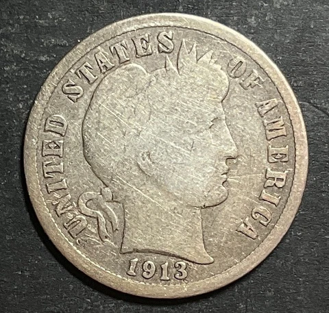 1913-S Barber Liberty Dime key date rare old silver collection great coin k673 Cover