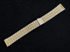 Vintage OMEGA 17mm Silver/Gold Stainless Steel Mens Watch Bracelet - Picture 1 of 8