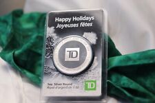1oz TD Bank "Happy Holidays" collectible fine silver round in its original seal!